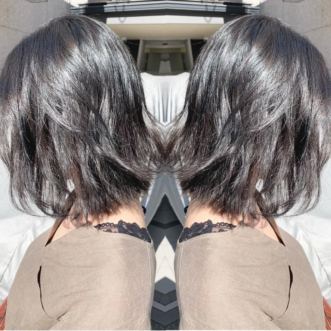 ミディアム ボブ 外ハネヘア カット ヘアカラー H (エイチ) 烏丸御池店のヘアスタイル