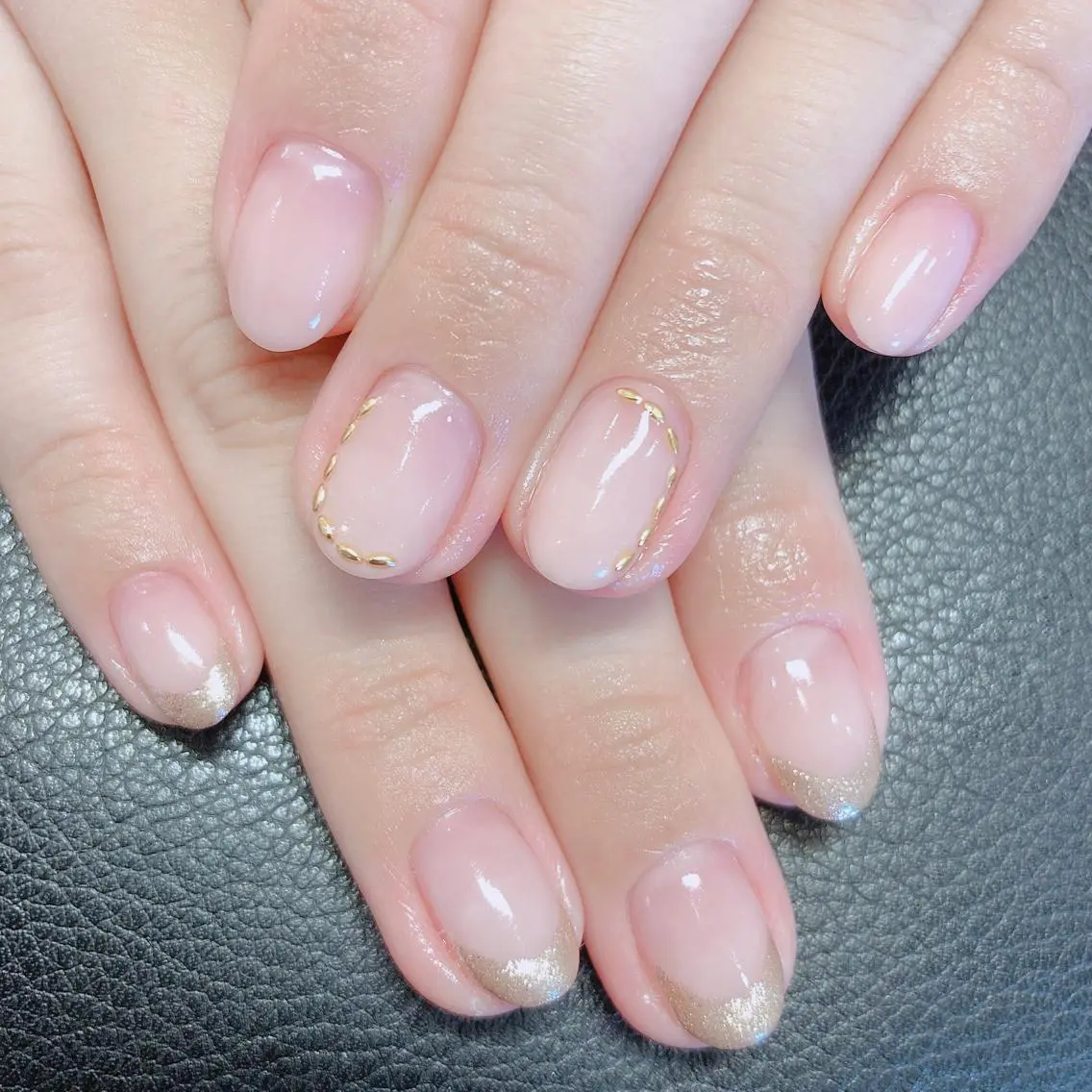 ネイル アートネイル クリアネイル フレンチネイル グラデーション ラメ(グリッター) Nail salon Stellaのネイルデザイン