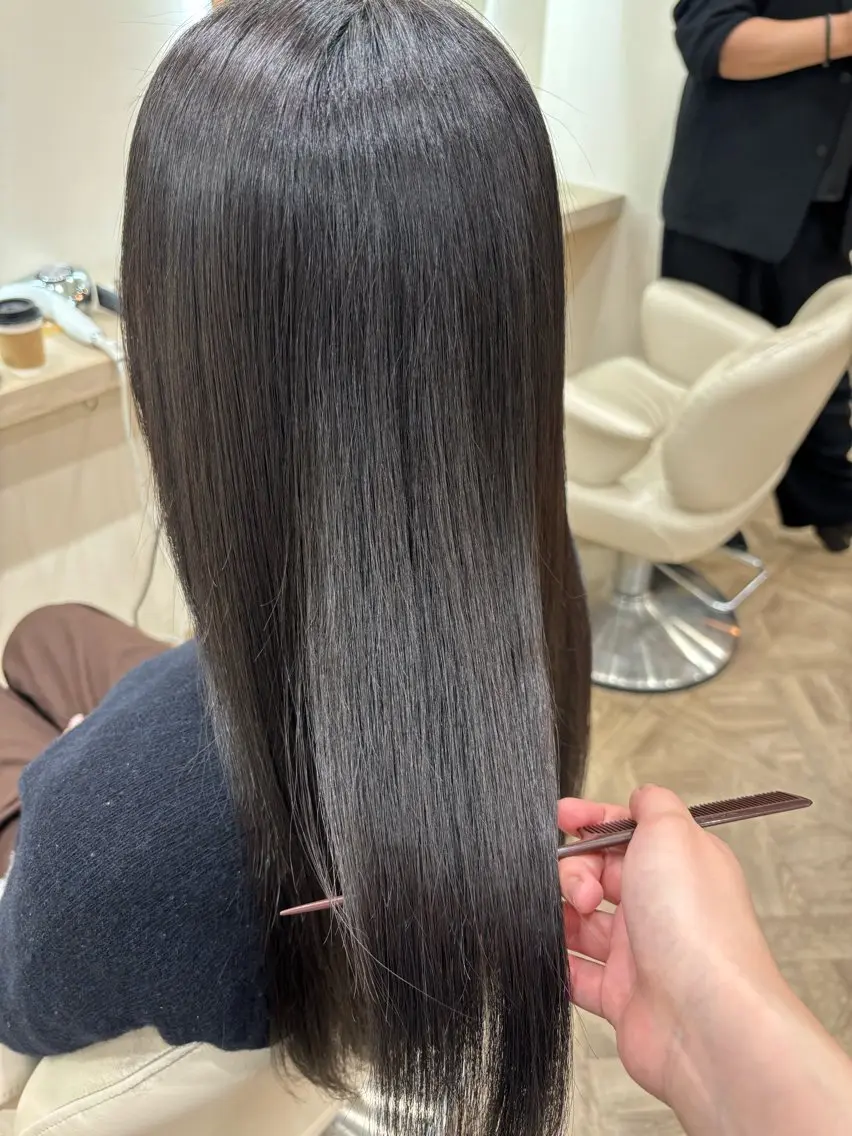 ロング 髪質改善 カット ヘアカラー 縮毛矯正 シンバヒナノ/パーマ レイヤー/髪質改善のヘアスタイル
