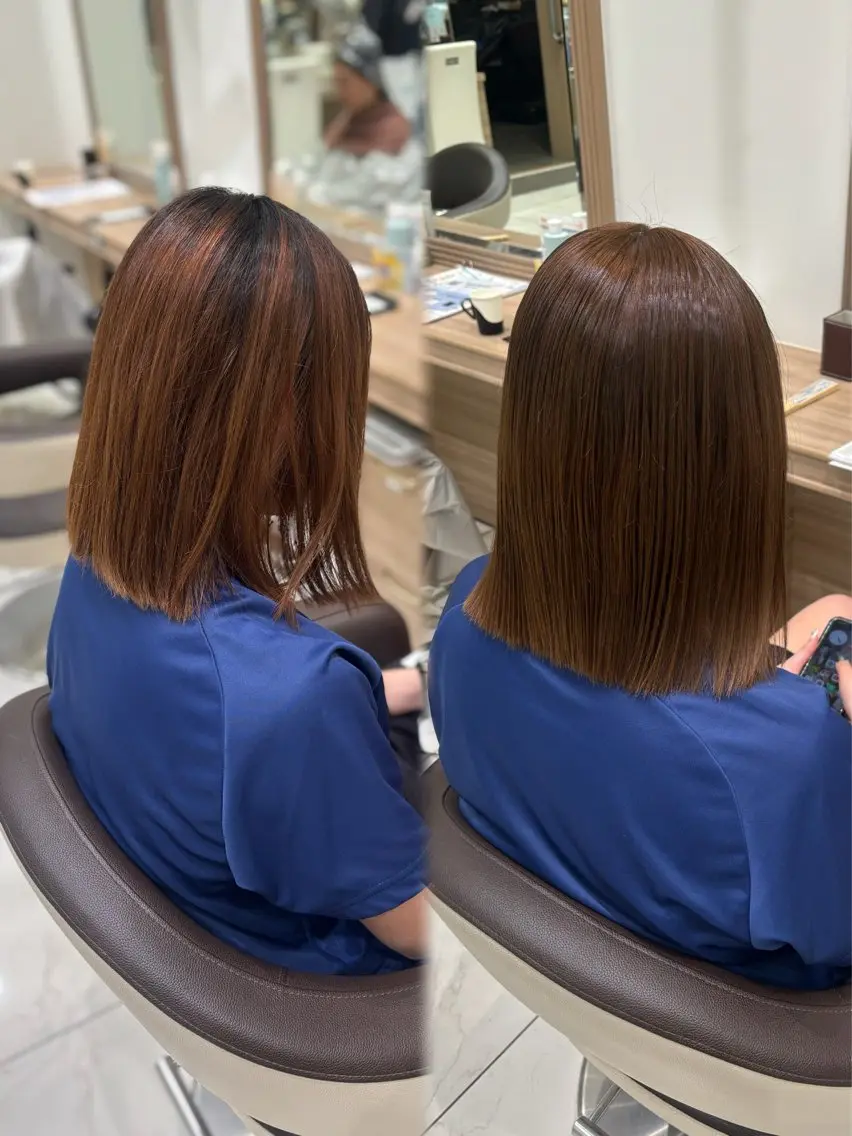 ミディアム カラー ヘアカラー 縮毛矯正/パーマ ⭐️安井七海のヘアスタイル