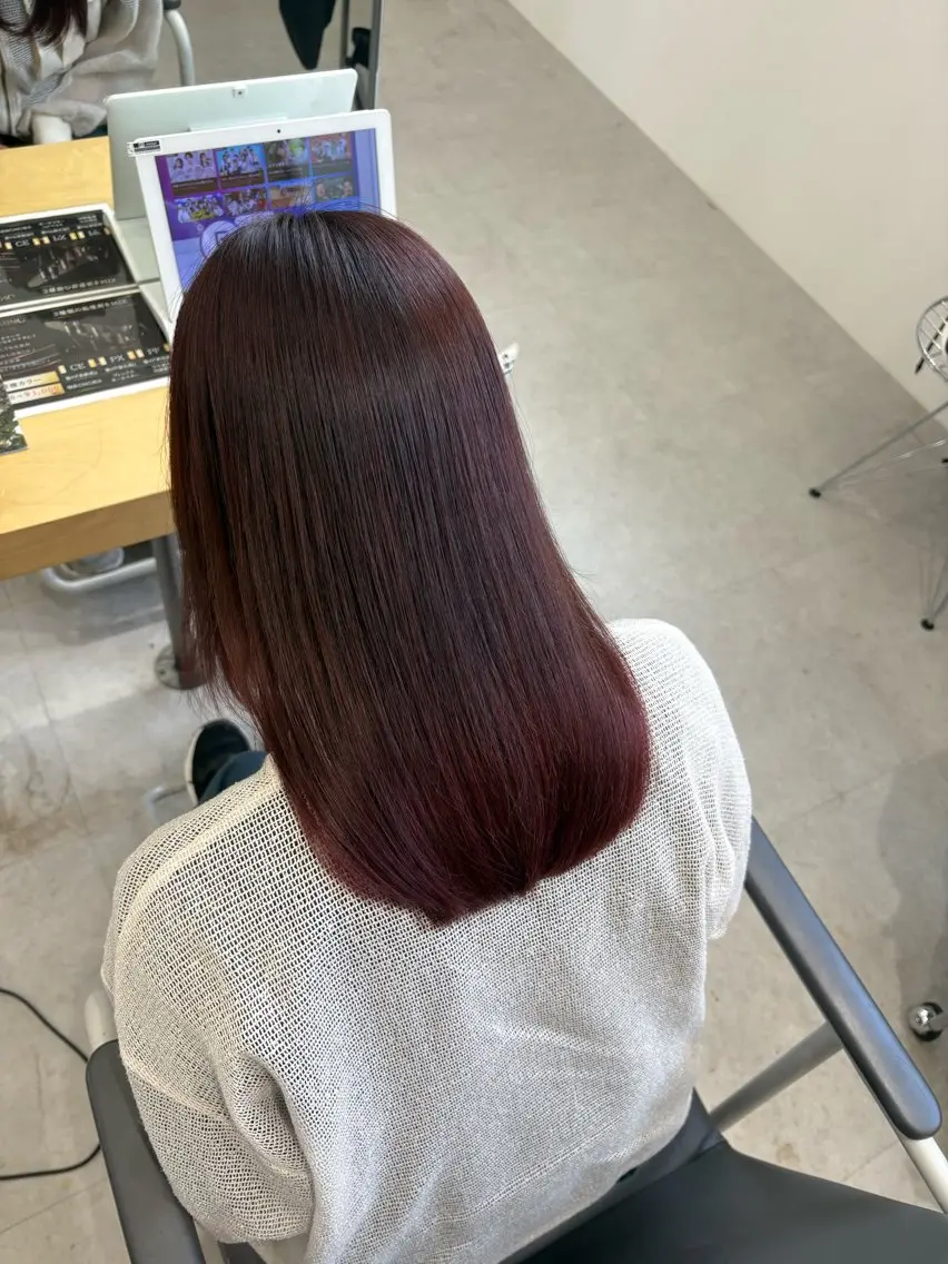 セミロング カラー ブリーチ 透明感カラー ダブルカラー 髪質改善 トリートメント ダブルカラー/ 髪質改善💎安藤のヘアスタイル
