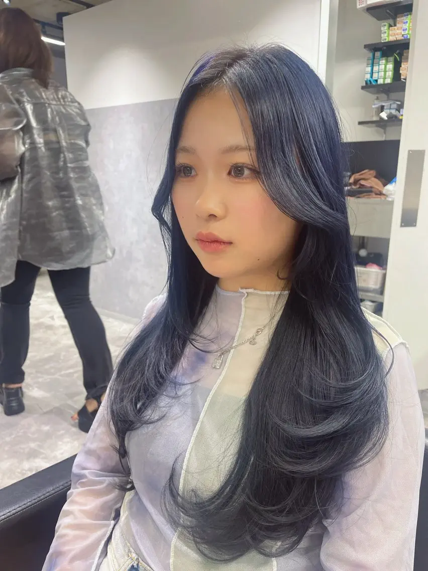 ロング ヘアカラー トリートメント 透明感カラー🇰🇷 レイヤー✨桑原　研太のヘアスタイル