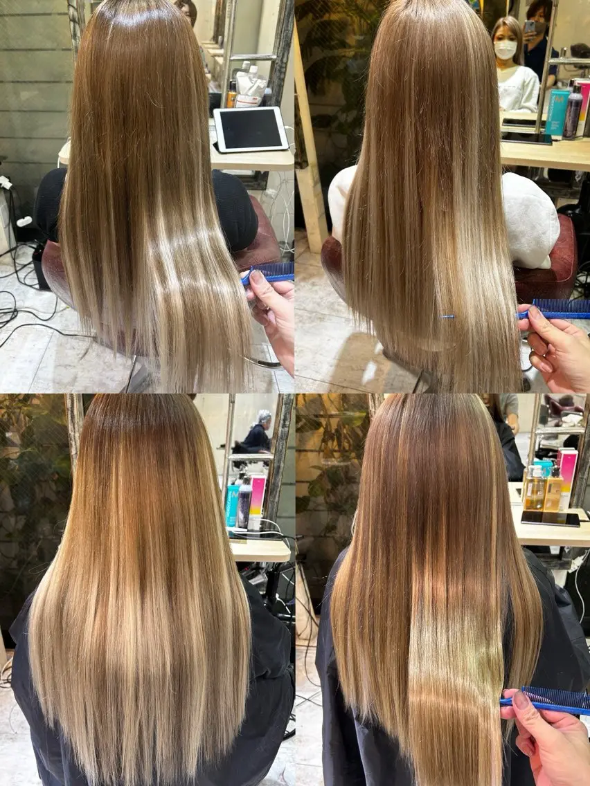🔴【最安値🌈胸下以上の長さ‼️】最高級シールエクステ60本+カラー+トリートメント+エクステカット🌈 【色豊富】の写真
