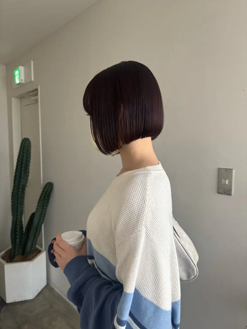 似合わせ顔まわりカット+透明感カラー+髪質改善TOKIOトリートメント💐の写真