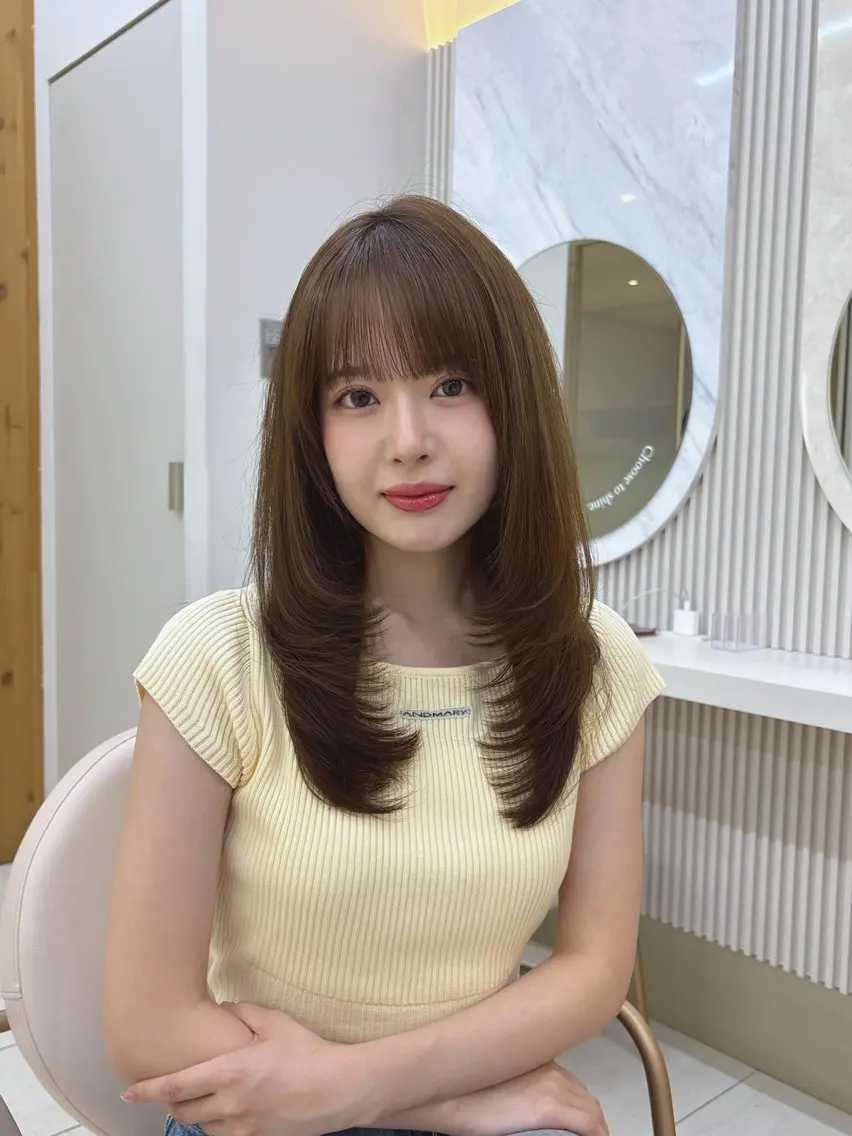 よねけん/顔まわり/ レイヤーカット🌟のヘアスタイル