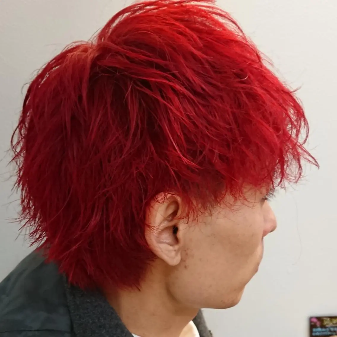 ショート カラー メンズ メンズブリーチ ブリーチ レッドカラー Stirmaison RYUSEIのヘアスタイル