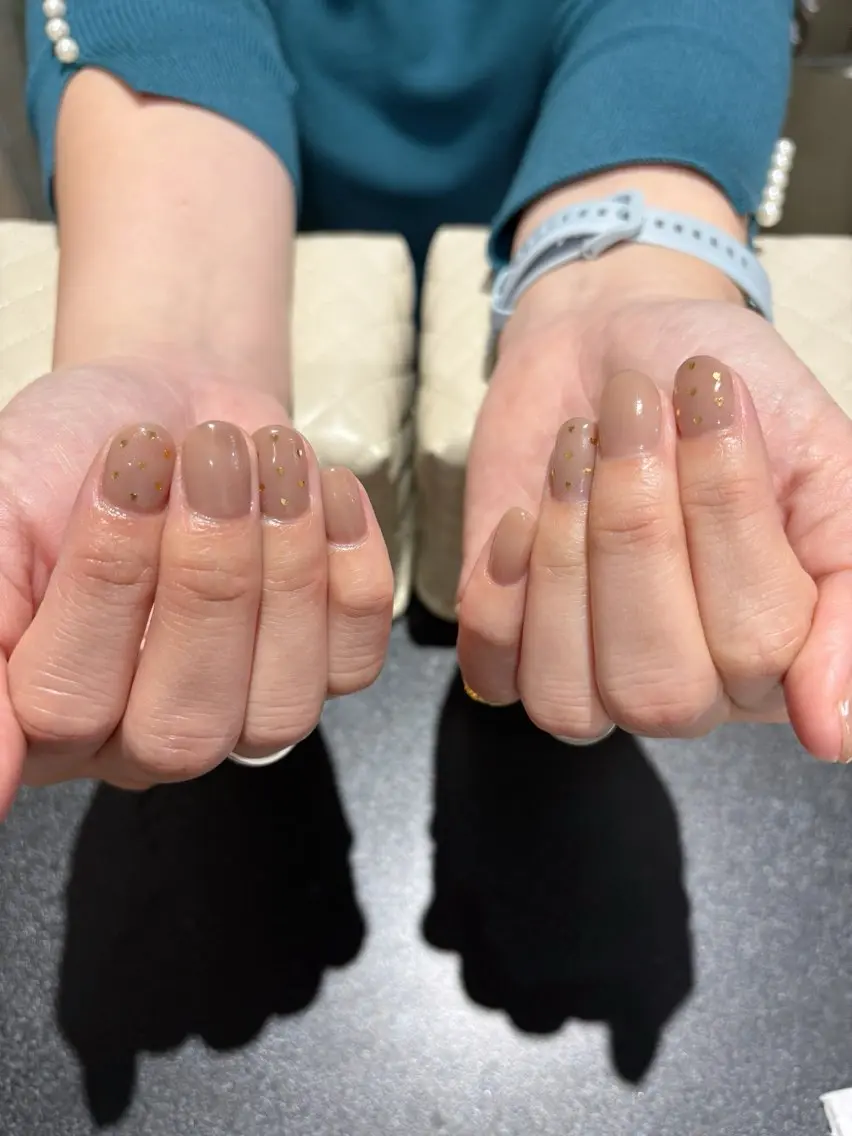 ネイル ハート ホログラムネイル ハンドネイル ショートネイル Mutsumi柏のネイルデザイン