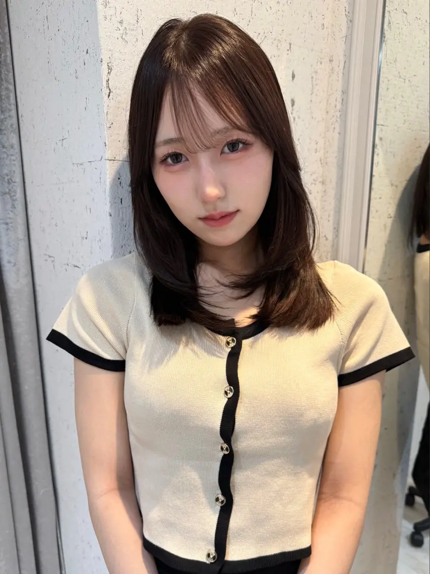 ミディアム カラー パーマ カット ヘアカラー 縮毛矯正 トリートメント mai / linoah˚✧のヘアスタイル
