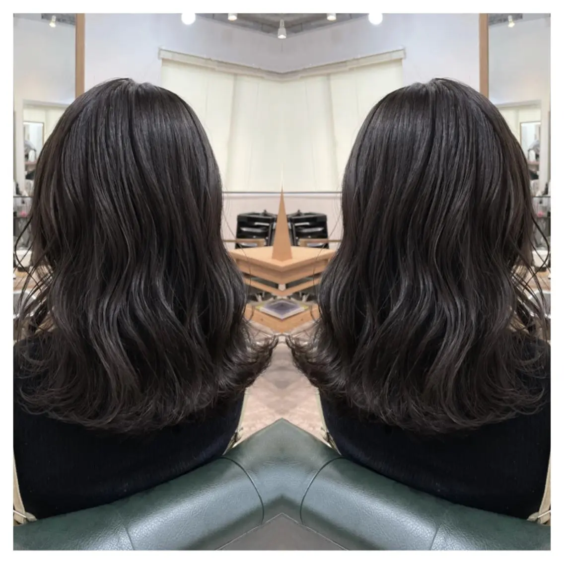 ミディアム カラー カット ヘアカラー トリートメント 村山 茉衣のヘアスタイル