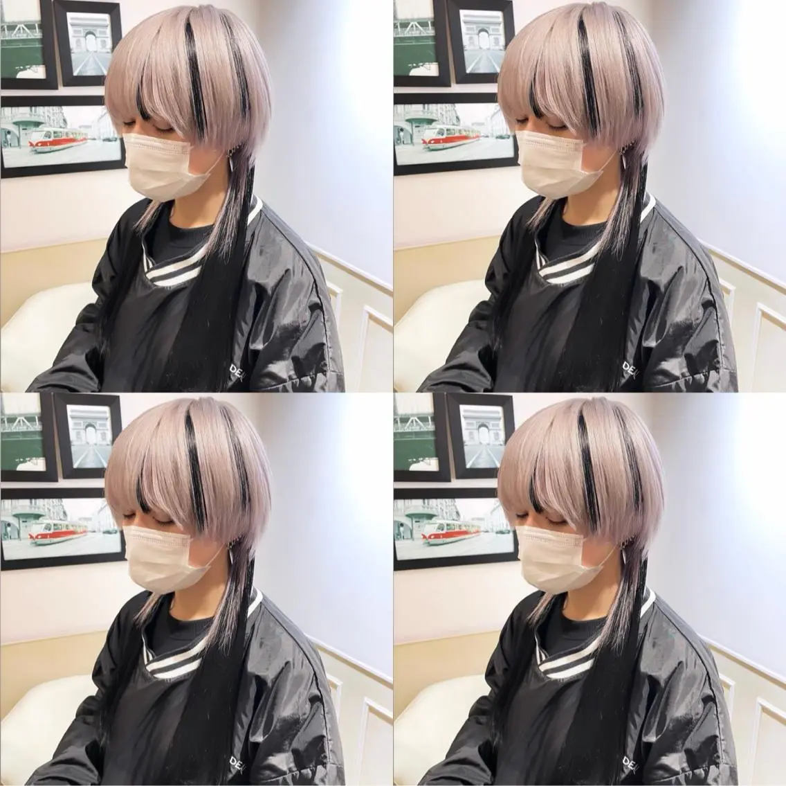 ミディアム カラー シールエクステ ダブルカラー エクステ ウルフカット 🌟トップデザイナー 高橋🌟のヘアスタイル