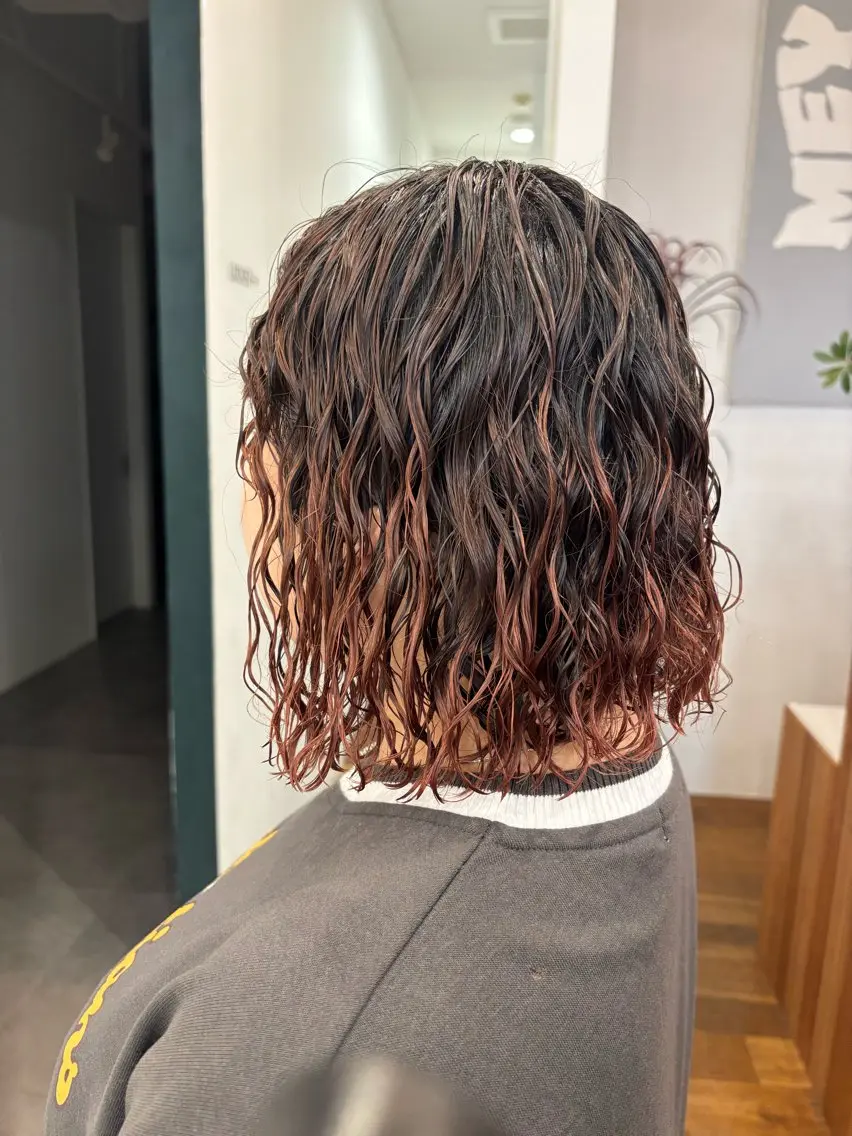ショート パーマ カット パーマ トリートメント ヘアセット ハードパーマ Rico💜のヘアスタイル