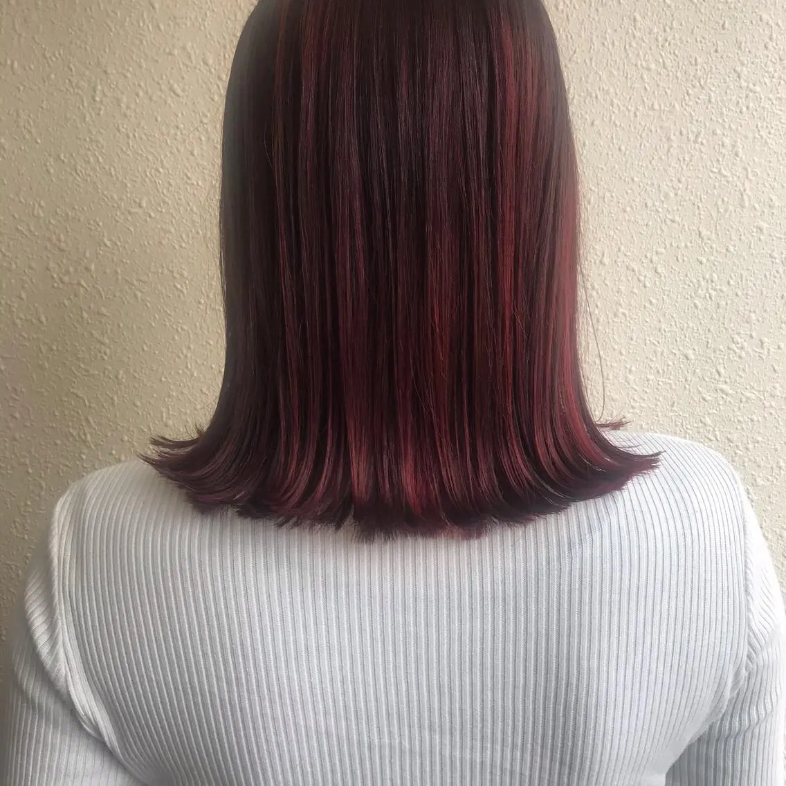 セミロング ハイライト kiyono ⭐︎ダブルカラーのヘアスタイル