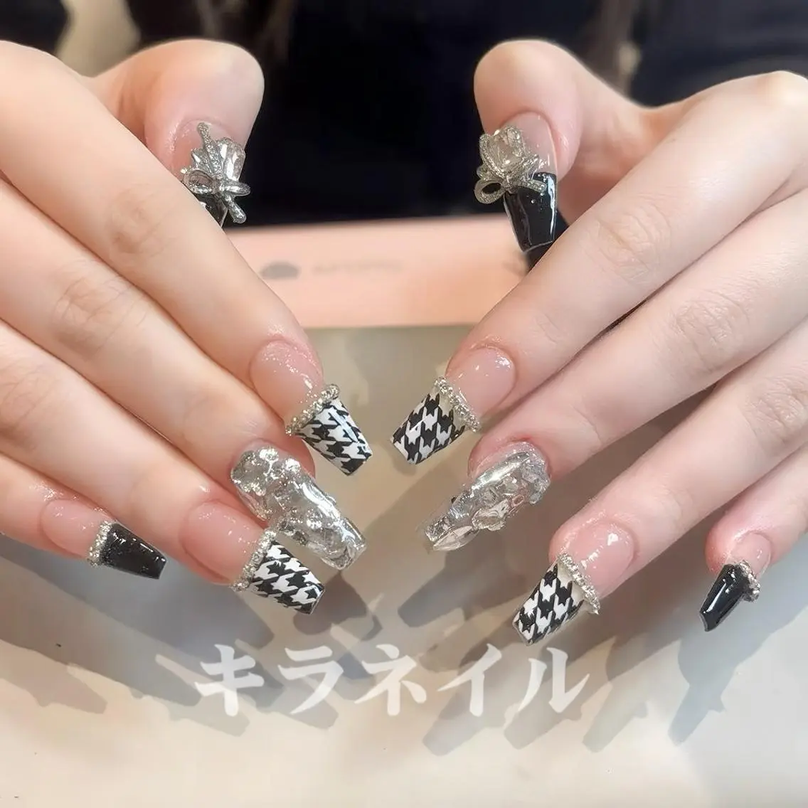ネイル ハンドネイル 🍑長さだし ワンホン💅モモコのネイルデザイン