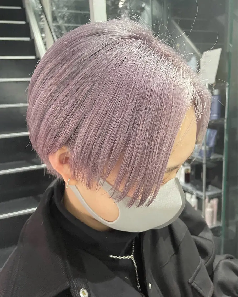 ショート カラー ラベンダーカラー ショートヘア カット ヘアカラー トリートメント CHERIEブリーチ ダブルカラー 天神のヘアスタイル