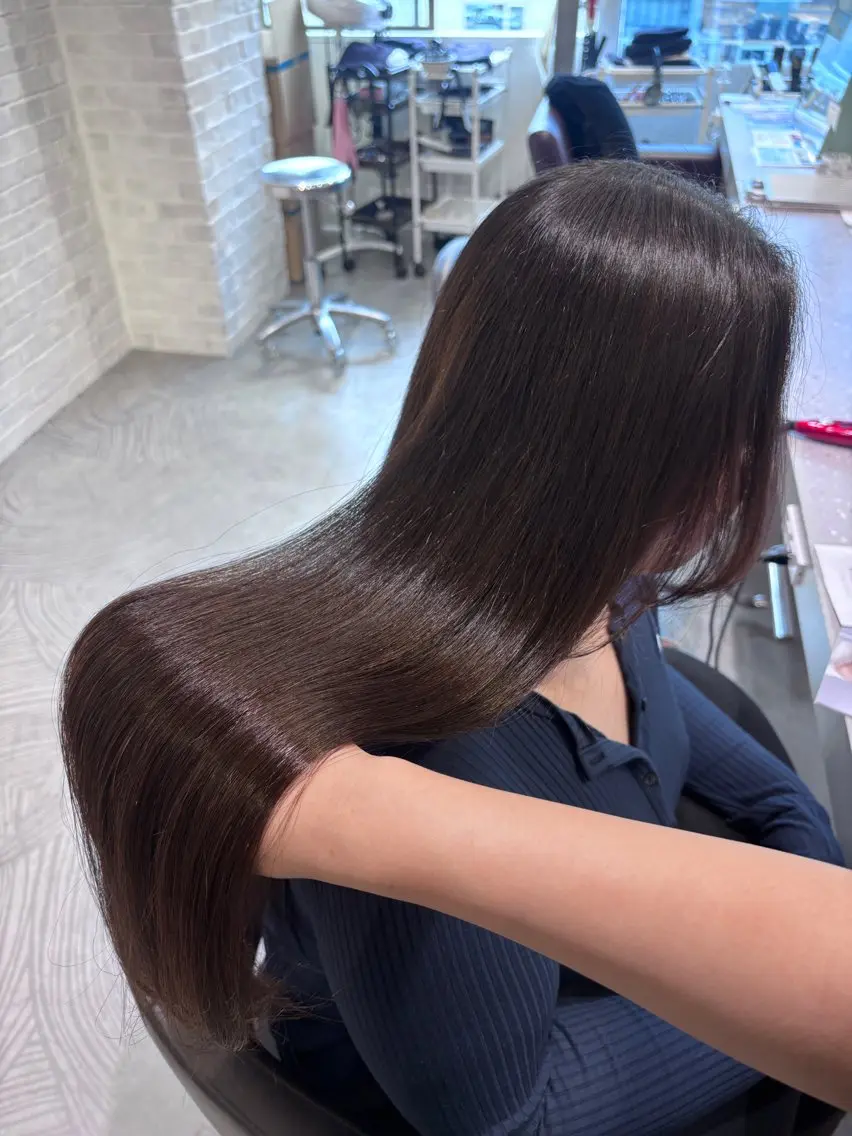 ロング 縮毛矯正 透明感ｶﾗｰ🫧 rico💗空き🈶のヘアスタイル
