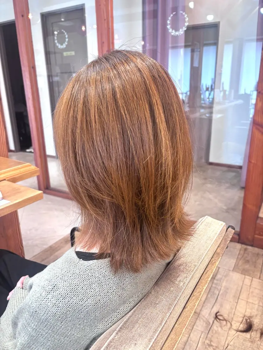ミディアム カラー カット ヘアカラー トリートメント Ayano_ Jill francのヘアスタイル