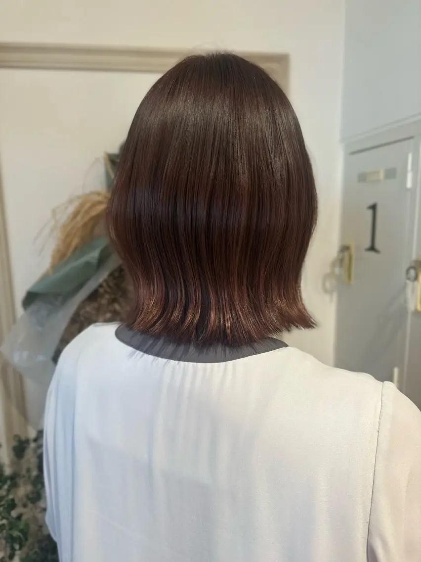 ミディアム カラー ブラウンカラー ピンクカラー ピンクブラウン カット ヘアカラー merc.🫧木村 美優のヘアスタイル