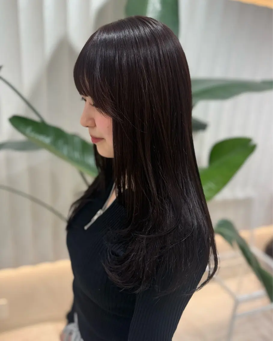 ロング カラー ラベンダーカラー ヘアカラー トリートメント ラベンダー💜 グレージュ🩶のヘアスタイル