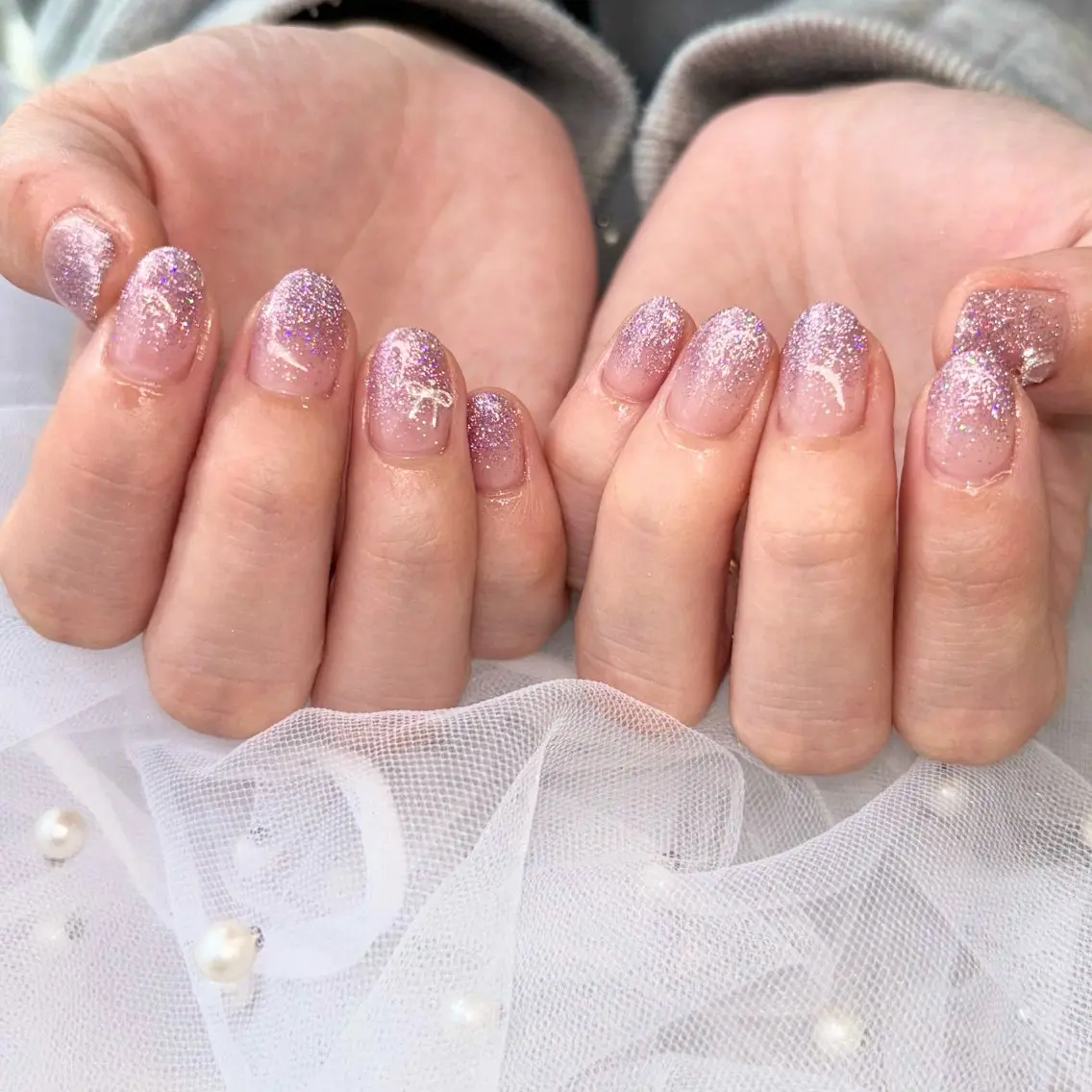 ネイル ピンク パープル ハンドネイル 荒巻 めいのネイルデザイン