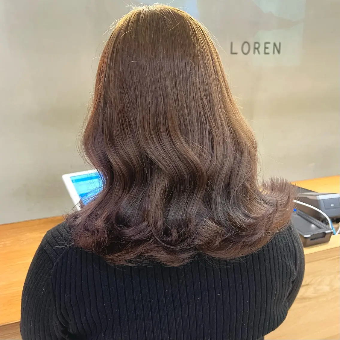 ミディアム カラー 透明感カラー カット ヘアカラー トリートメント レイヤー/縮毛矯正/ 暖色/mao🎀のヘアスタイル