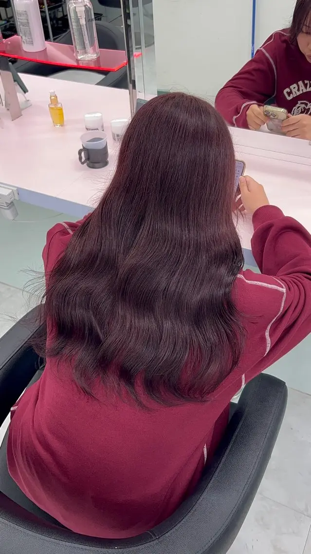 ロング カラー ヘアアレンジ ブリーチ ラベンダーカラー ブリーチなしカラー ピンクカラー ピンクラベンダー ヘアカラー ブリーチなしの達人 🌈KAITOのヘアスタイル