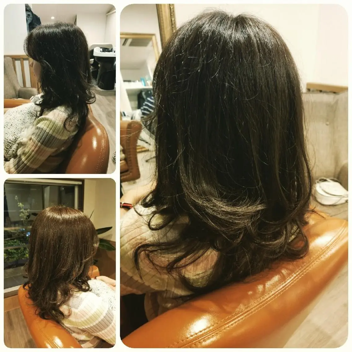セミロング カラー ネイビーカラー spa hair ark 富井直美のヘアスタイル