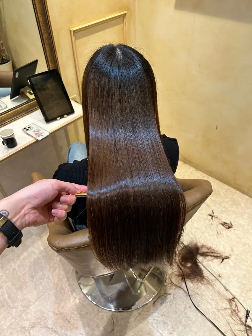 ロング パーマ 髪質改善 縮毛矯正 カット ヘアカラー トリートメント 🌹【代表】古川暁 髪質改善縮毛矯正🌹のヘアスタイル