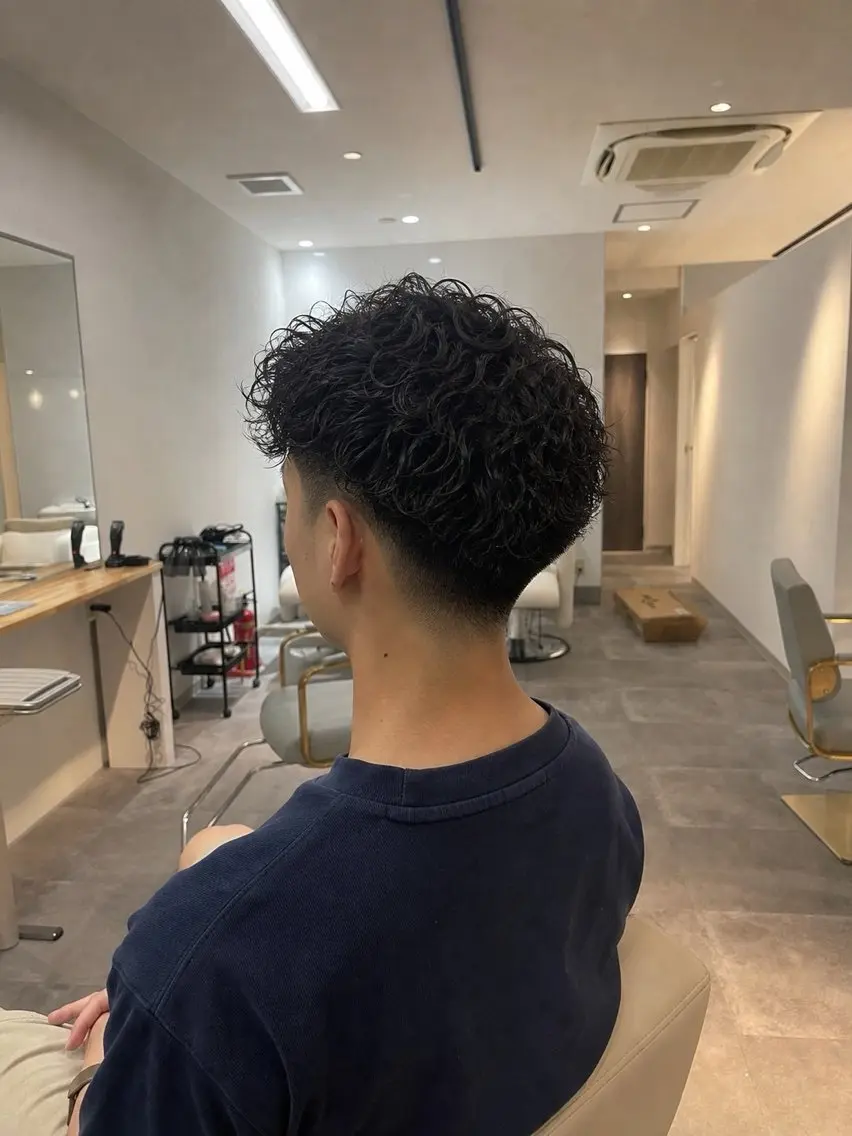 ミディアム パーマ メンズ カット パーマ 坂井竜也 | 新大宮メンズ特化のヘアスタイル