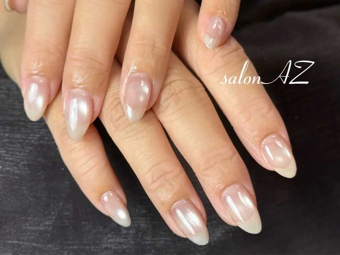 ネイル アートネイル 長さ出し フットネイル フレンチネイル ジェルネイル salon AZのネイルデザイン