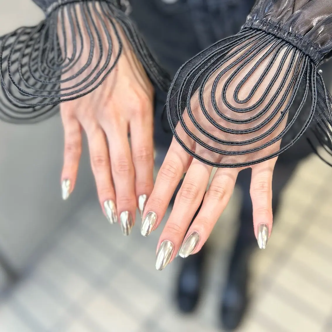 【minimo限定価格💎】ミラー/オーロラパウダー※全面orフレンチ可◎〔オフなし〕パラジェル使用の写真