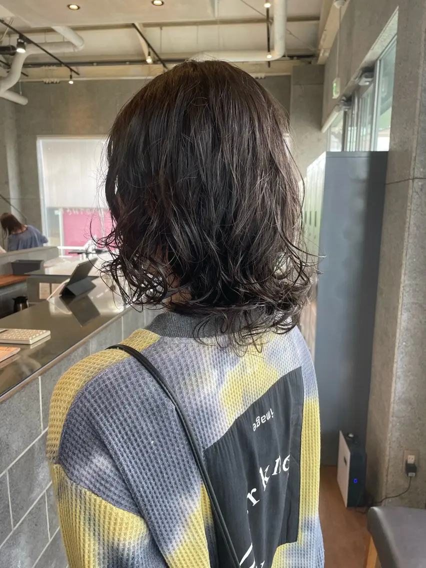 セミロング パーマ カット パーマ トリートメント 🍋髪質改善× 透明感カラー ジュリのヘアスタイル