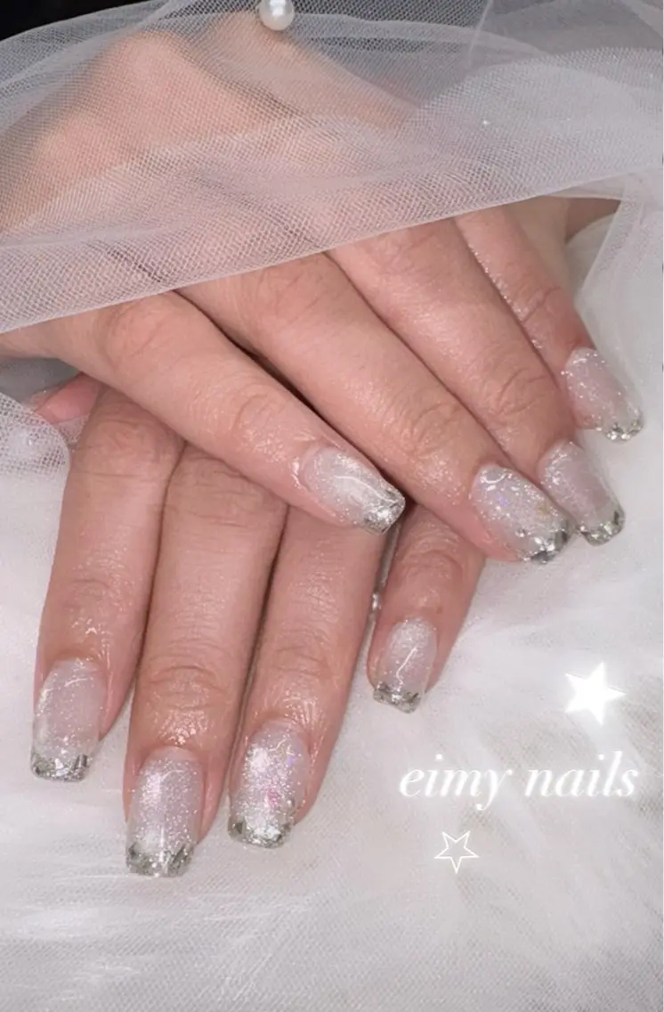 ネイル フレンチネイル ガラスフレンチ マグネットネイル マグネットワンカラー ワンカラーネイル ハンドネイル eimy nails♡のネイルデザイン