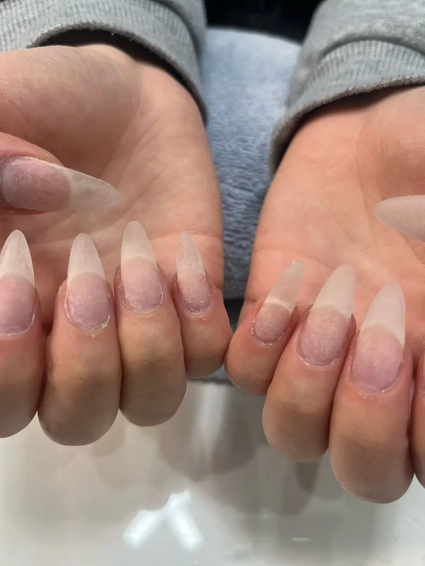 ネイル 長さ出し ジェルネイル 鶴橋wooone nail.rieのネイルデザイン