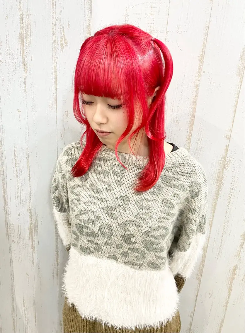 ミディアム カラー ヘアカラー ハイトーン💫 エクステ💫maiのヘアスタイル