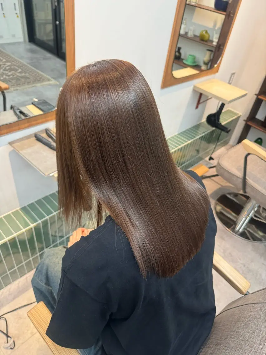 セミロング ヘアカラー トリートメント 松田 じゅりなのヘアスタイル