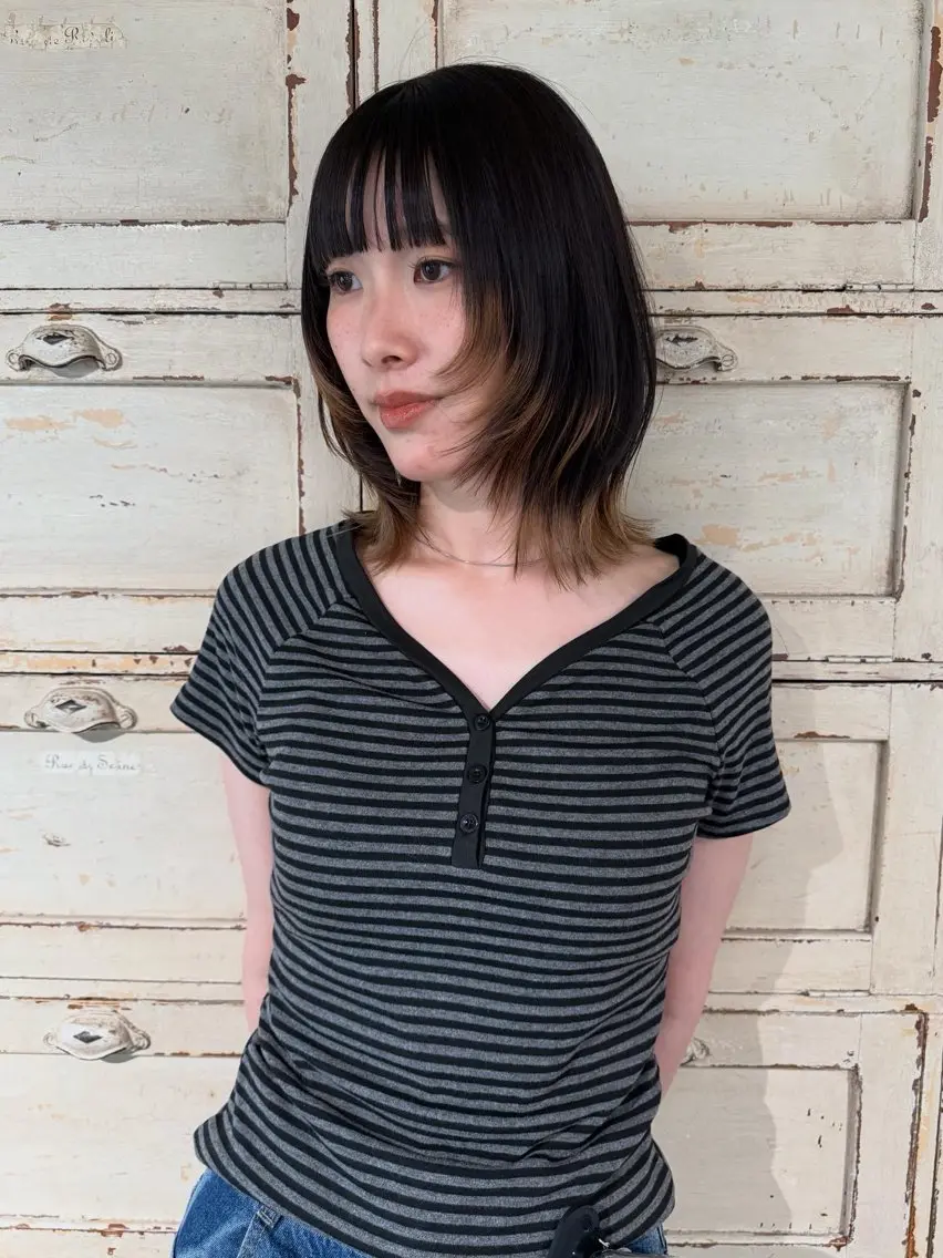 ミディアム カラー カット ヘアカラー RorriM natsuのヘアスタイル