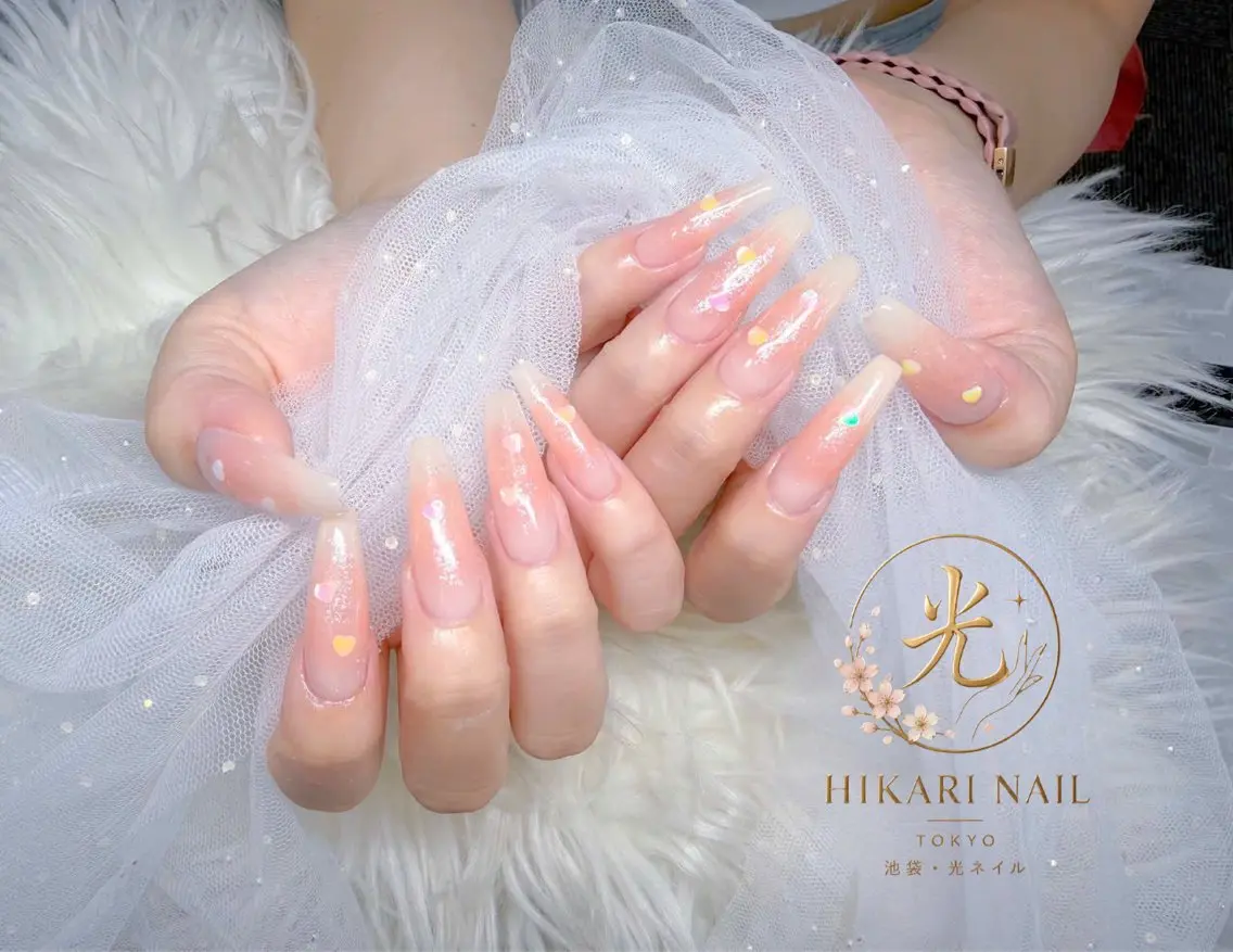 ネイル チークネイル 長さ出し フレンチネイル ガーリー ハロウィン ハンドネイル HikariNail Ikebukuroのネイルデザイン