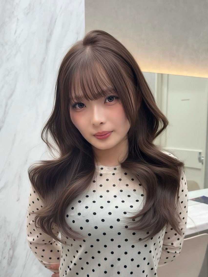 セミロング カラー カット ヘアカラー トリートメント ヘアセット レイヤーダブルカラー KYONのヘアスタイル
