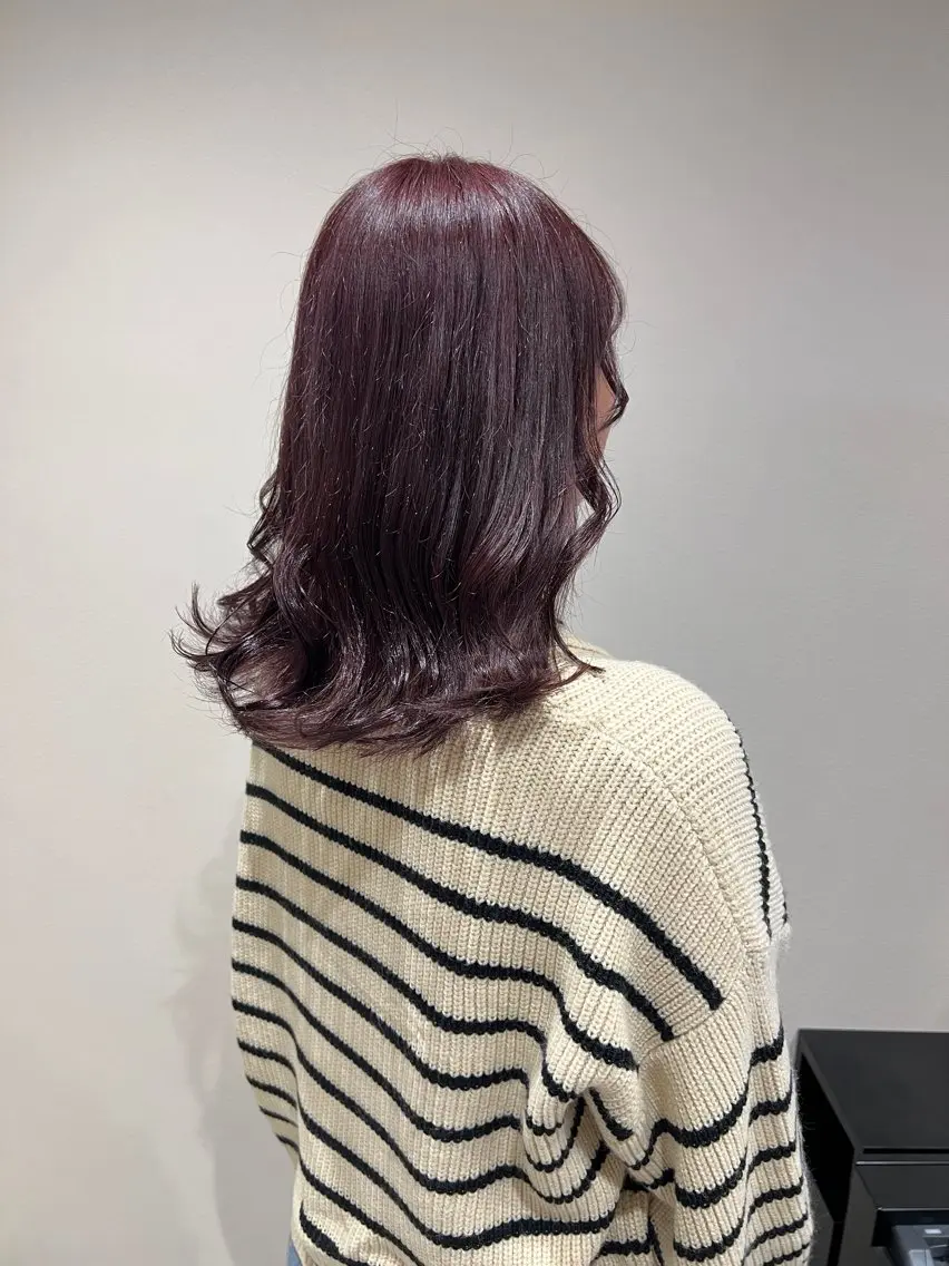 セミロング カラー ラベンダーカラー ピンクカラー ピンクラベンダー カット ヘアカラー トリートメント THINK SHOP sakiのヘアスタイル