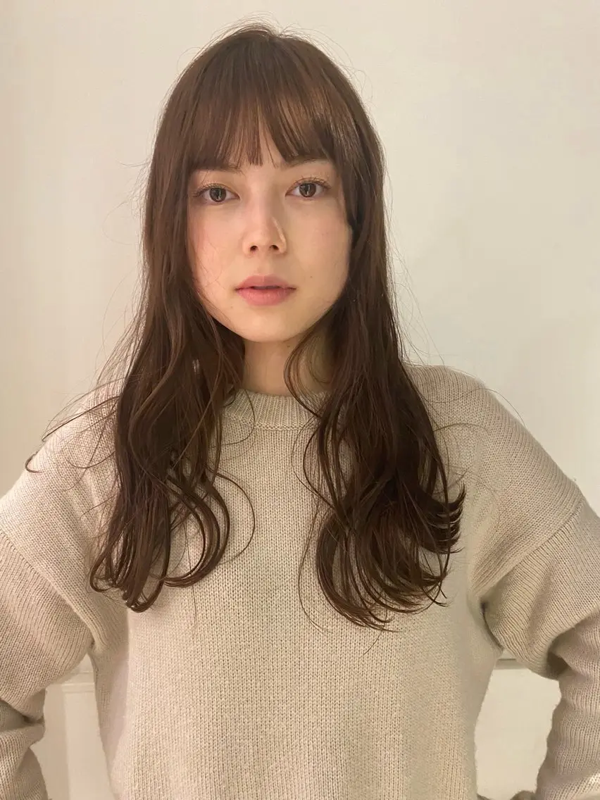 セミロング カット ヘアカラー トリートメント saya/似合わせ /透明感カラーのヘアスタイル