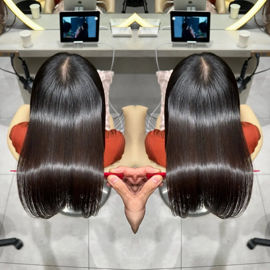 ロング 縮毛矯正 トリートメント ✨髪質改善特化✨副 店長椎葉信乃介のヘアスタイル