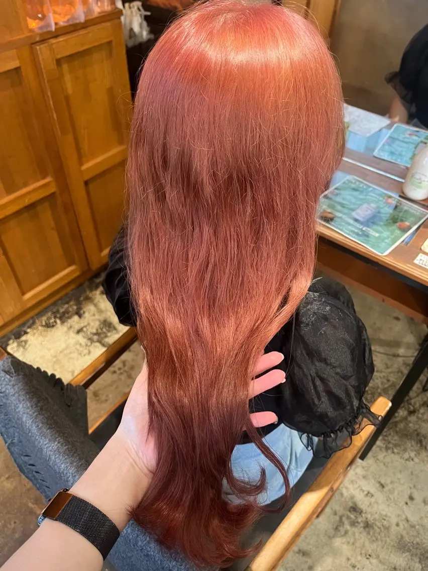 ロング カット ヘアカラー トリートメント 小顔カット/韓国 カラー🌙shikiのヘアスタイル