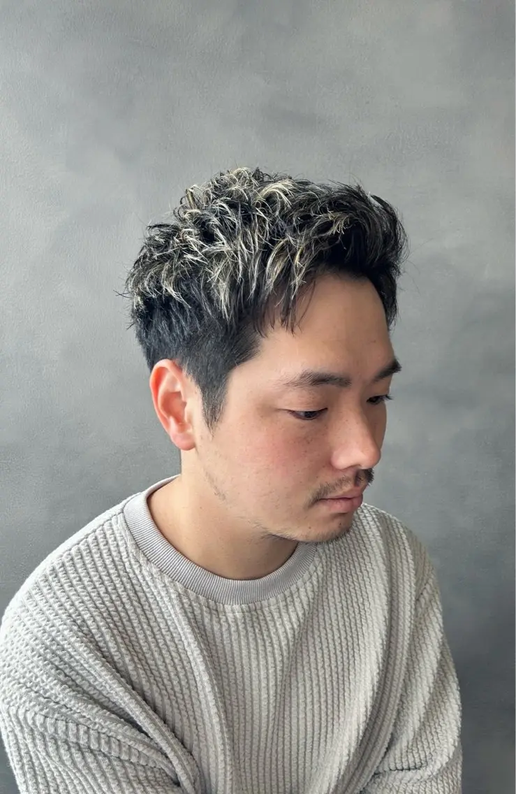 メンズ カット ヘアカラー 再現性重視ショート/ レイヤー/ヘアセットのヘアスタイル