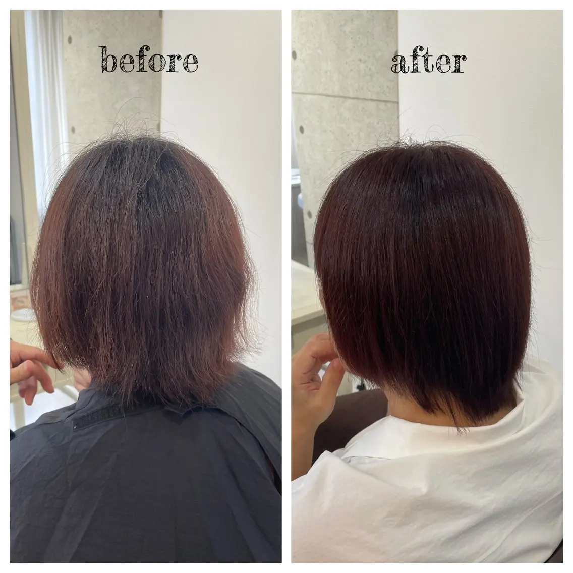 ショート カラー ボルドーカラー ルビー ヘアカラー PutiLuca 浅川のヘアスタイル