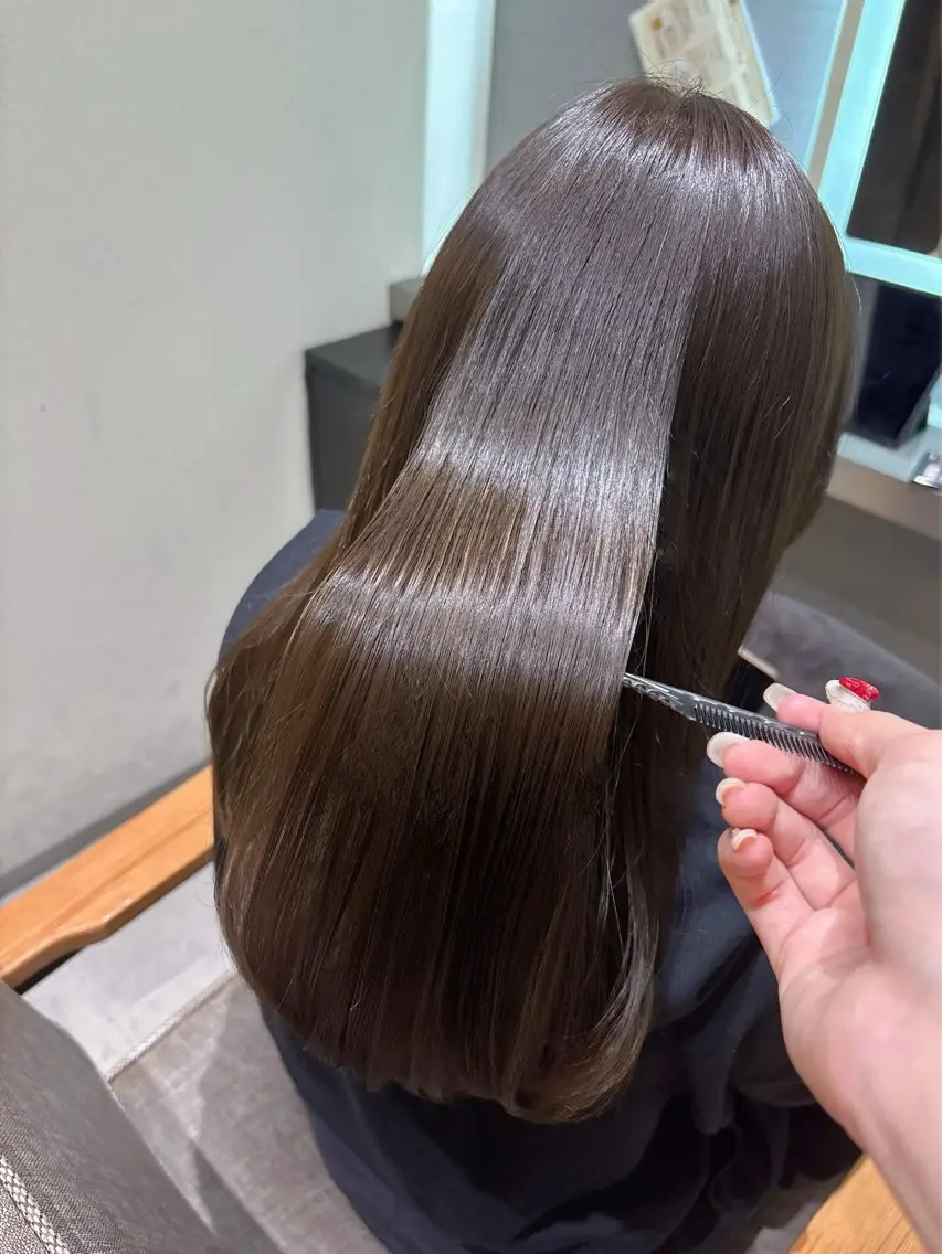 ロング カラー カット 縮毛矯正 トリートメント 🇰🇷レイヤー 💐Seinaのヘアスタイル