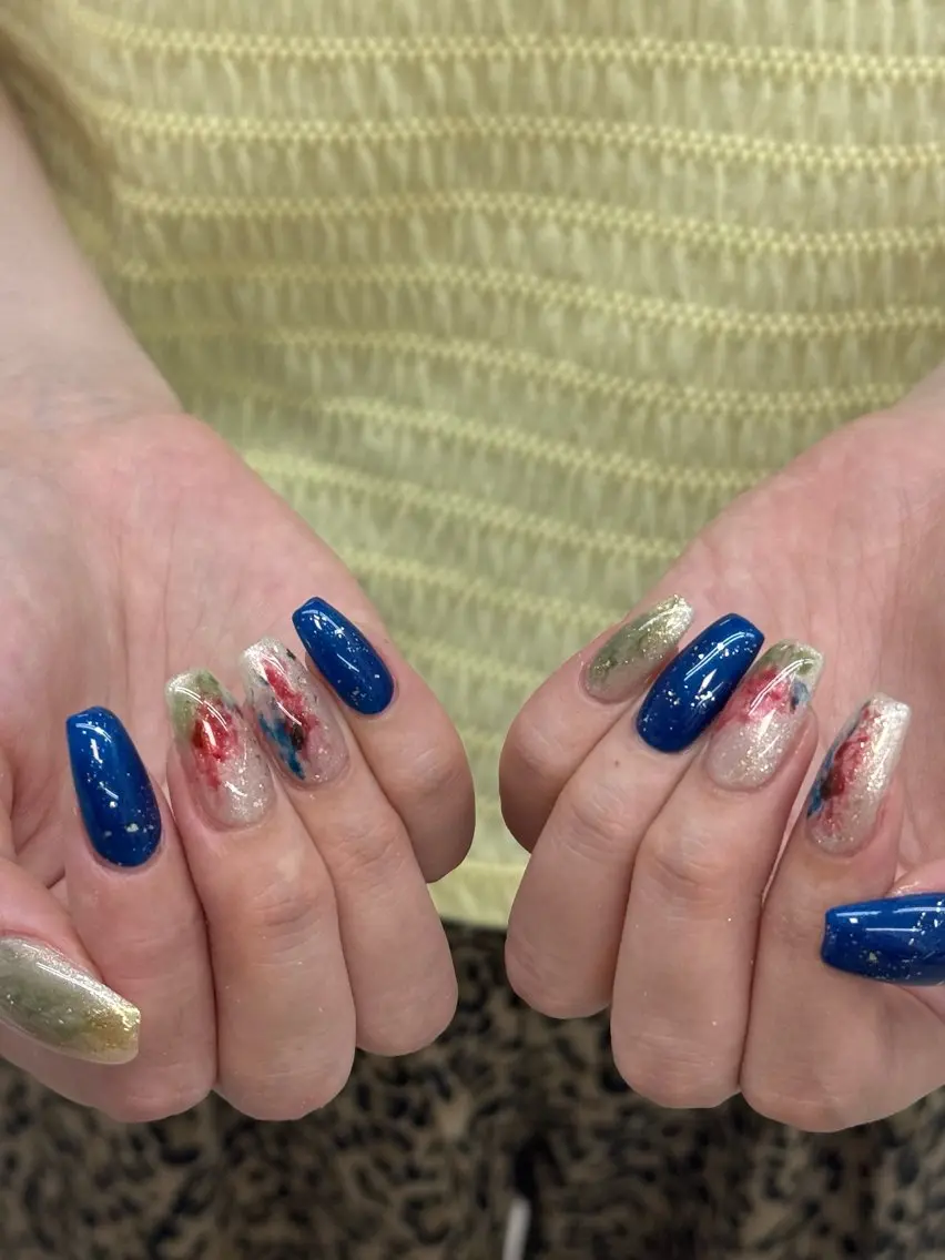 ネイル 長さ出し フットネイル ジェルネイル マグネットネイル 持ち込み ハンドネイル ハンドケア Ocean Nailのネイルデザイン