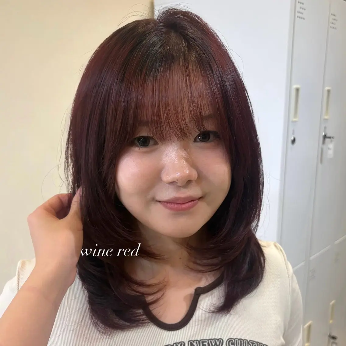 ミディアム カラー レッドカラー 艶髪縮毛矯正🛋 透明感カラー/さやかのヘアスタイル
