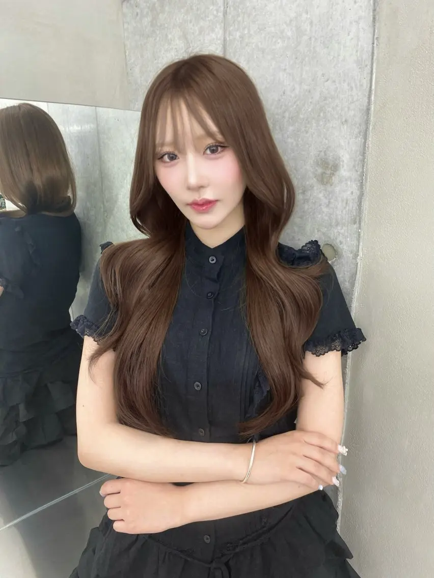 ロング カット ヘアカラー 髪質改善/はるみ🌙 赤み消しカラーのヘアスタイル
