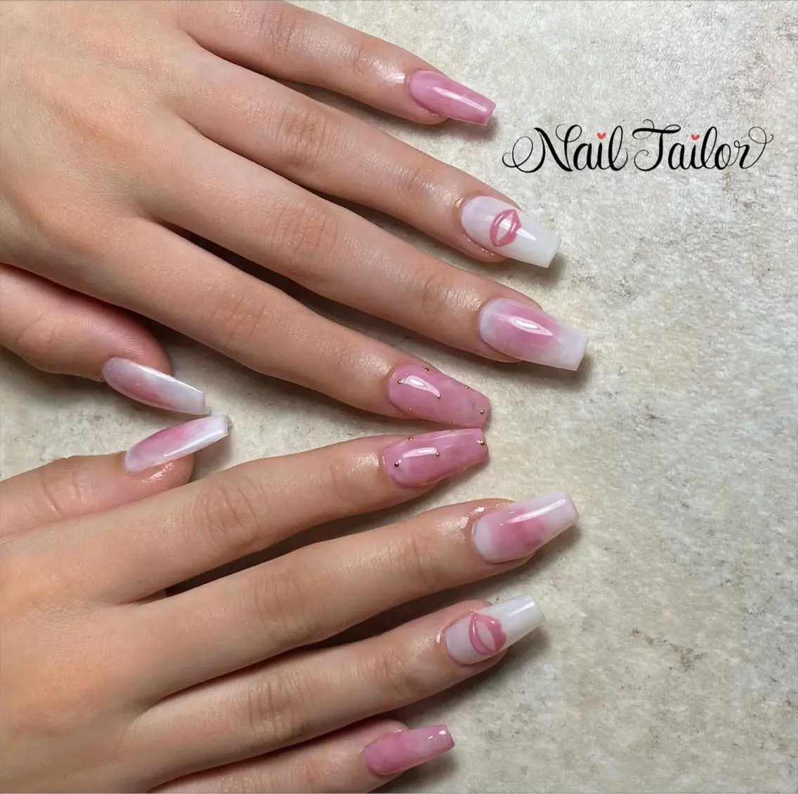 ネイル チークネイル クリアネイル 長さ出し ジェルネイル 卒業式 ハンドネイル NailTailor ネイルテイラーのネイルデザイン