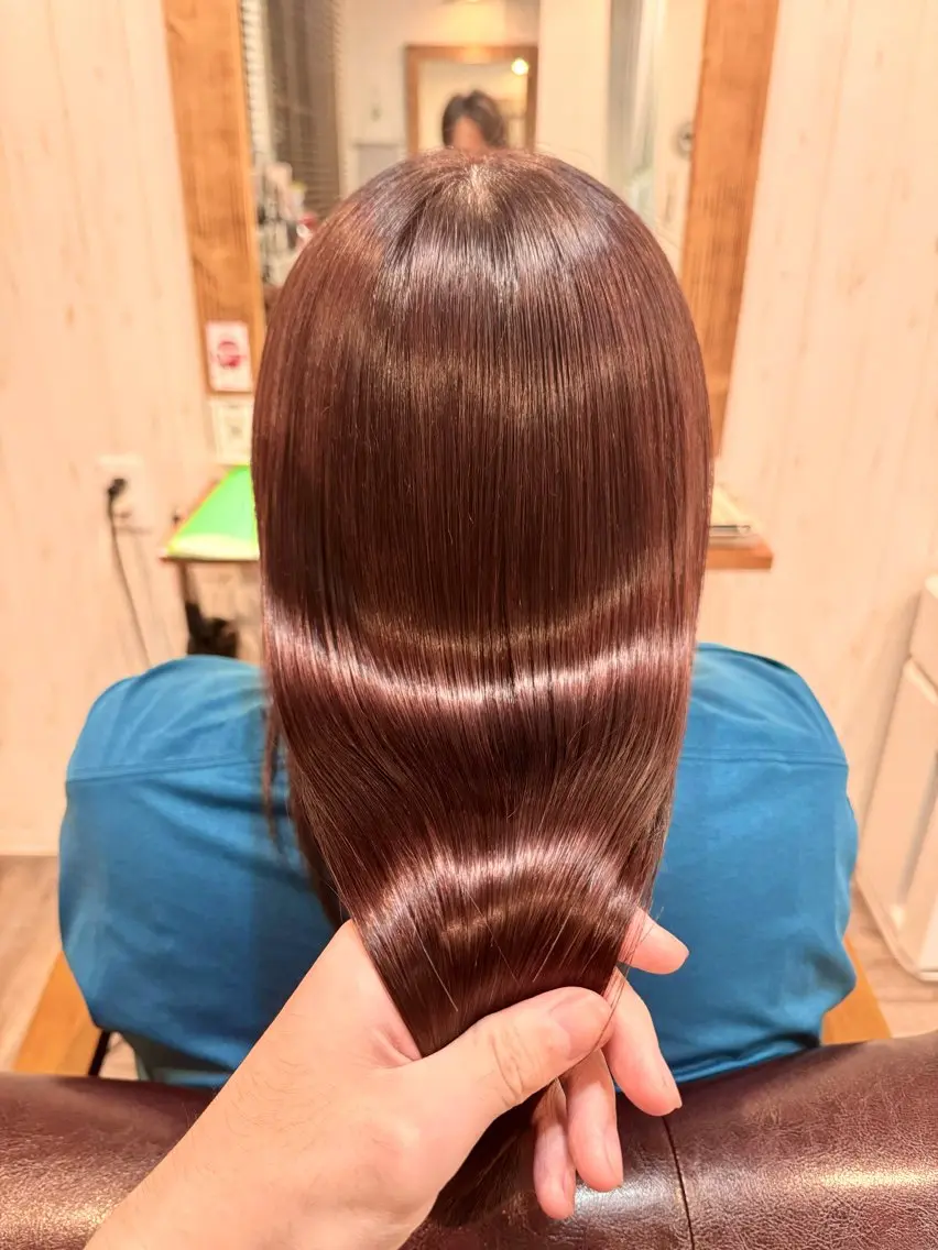 ロング カット 縮毛矯正 トリートメント 小阪 将司のヘアスタイル